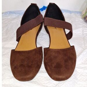 Comfortview Women's Mary Jane Shoes Low Heels Faux Suede Slip Ons Size 12